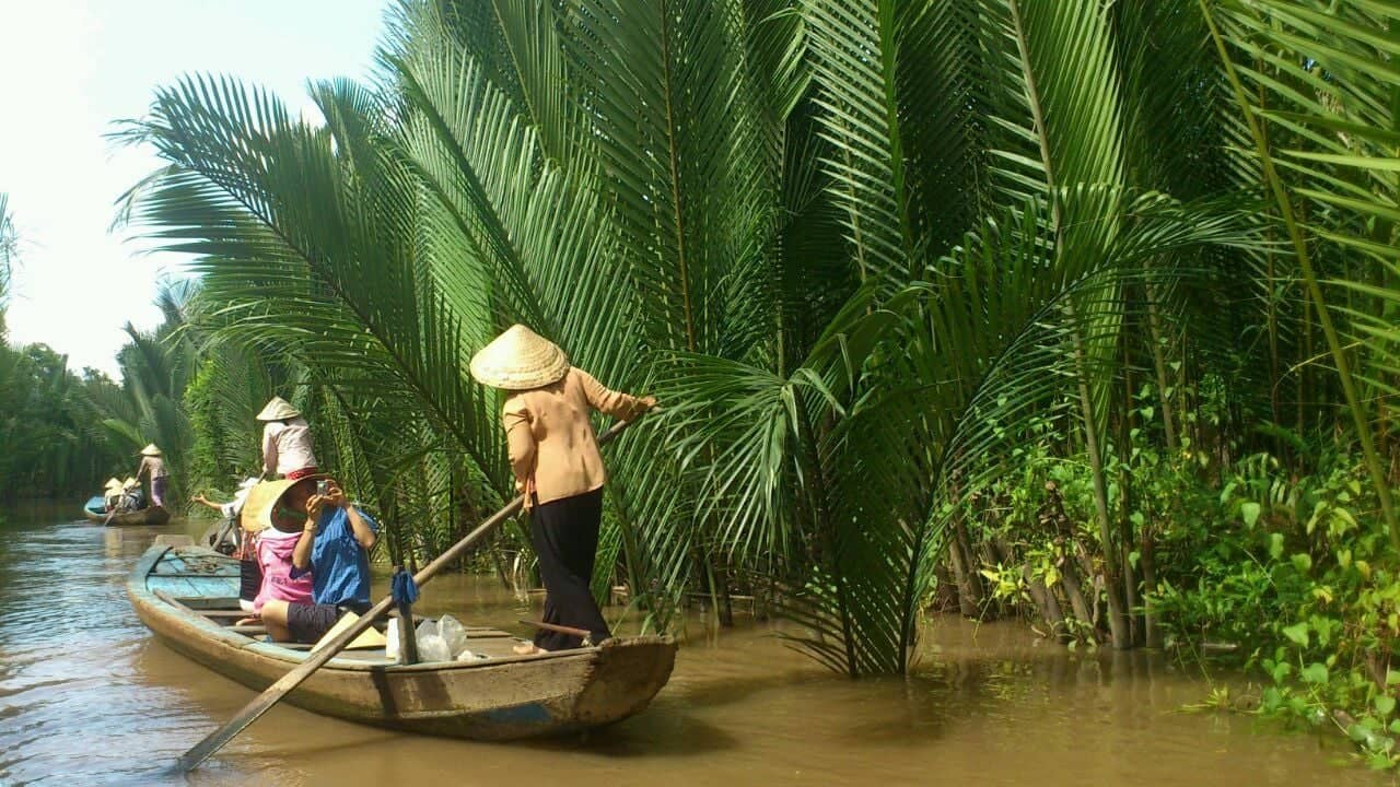 Giro in barca sul delta del Mekong ed escursione in carro