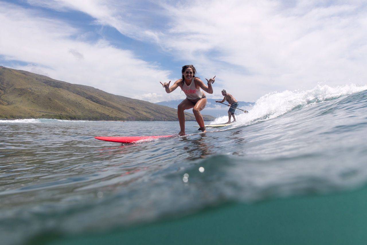 Cours de surf et le volcan Haleakala