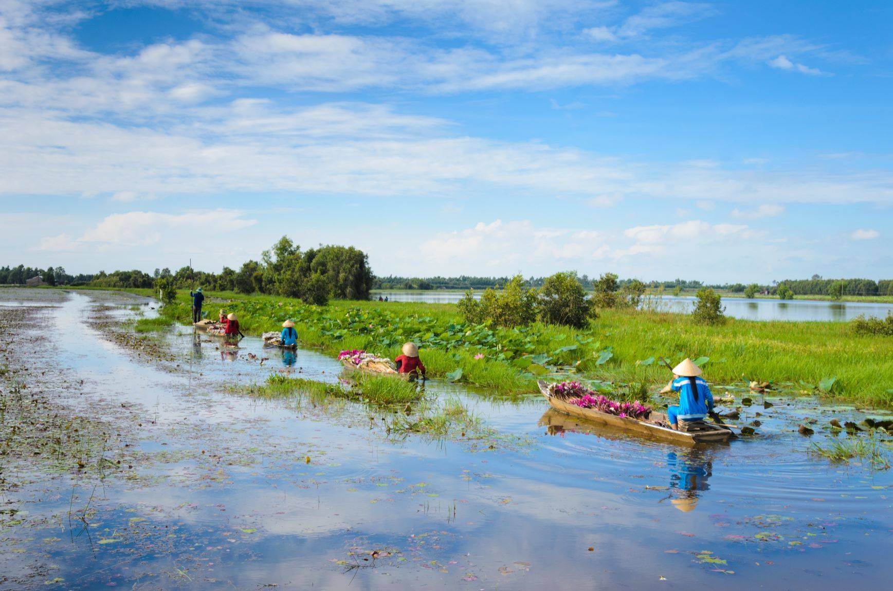 Sur les rivières du delta du Mékong