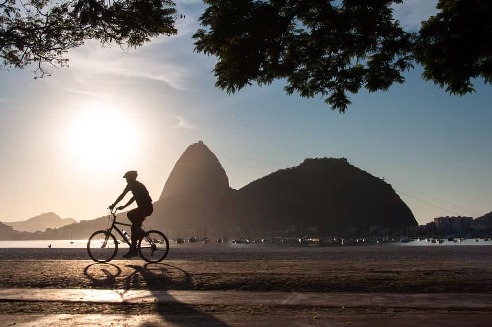 Radtour durch Carioca bei Sonnenuntergang 