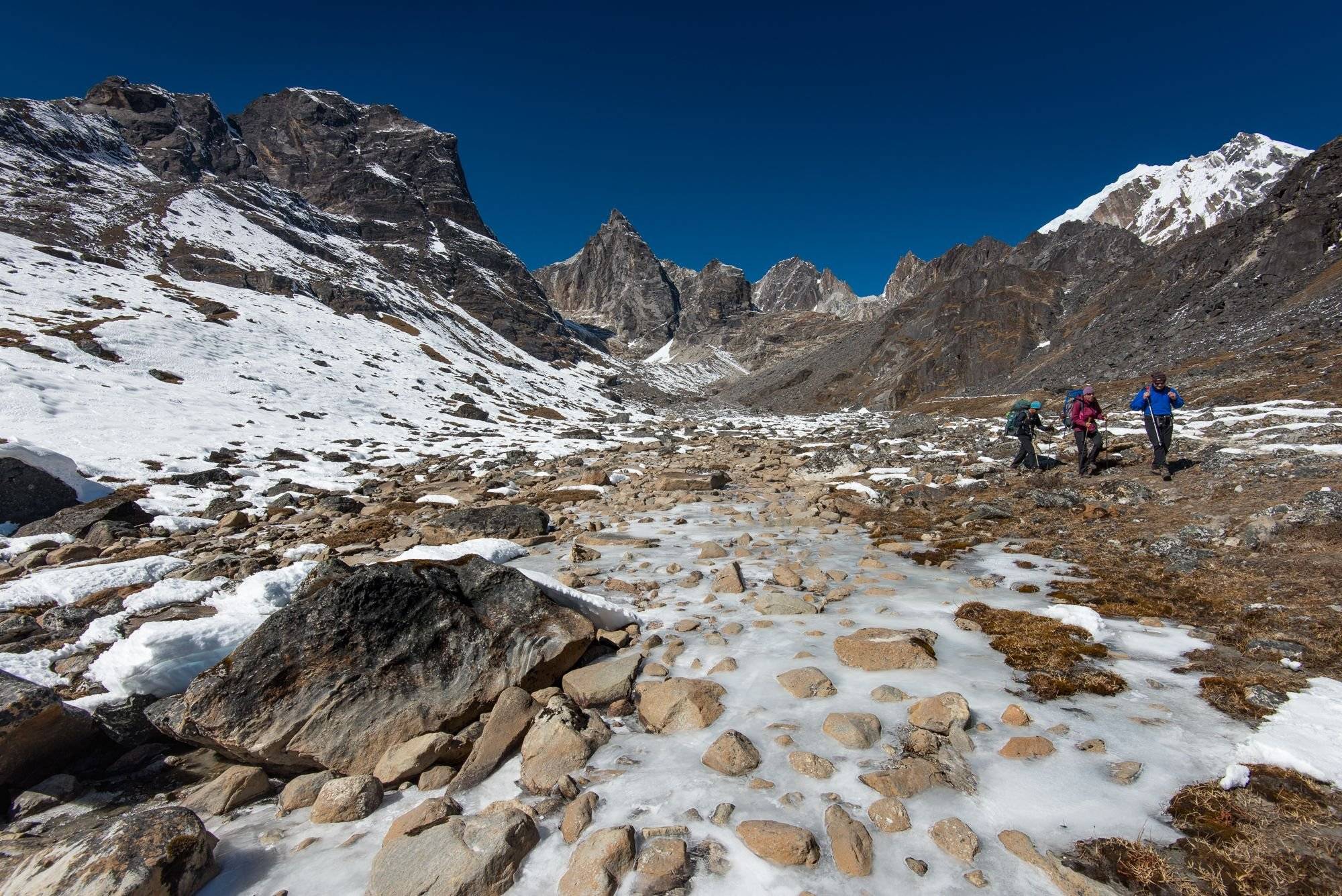 Über den von Eis verglasten Felsen bis zum Cho La Pass (5367 m) - 7 bis 8 Stunden Wanderung