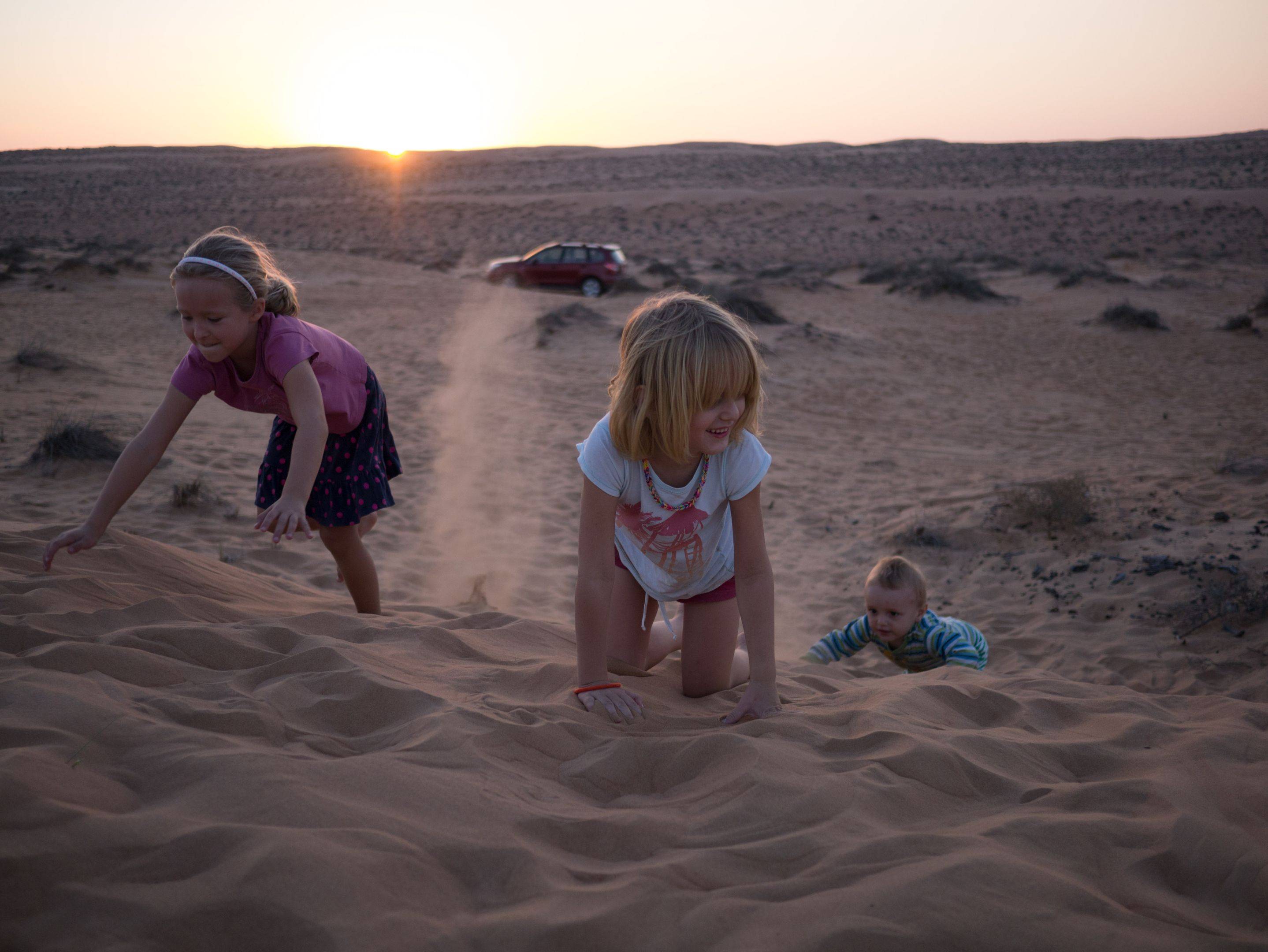 Coucher de soleil sur les dunes