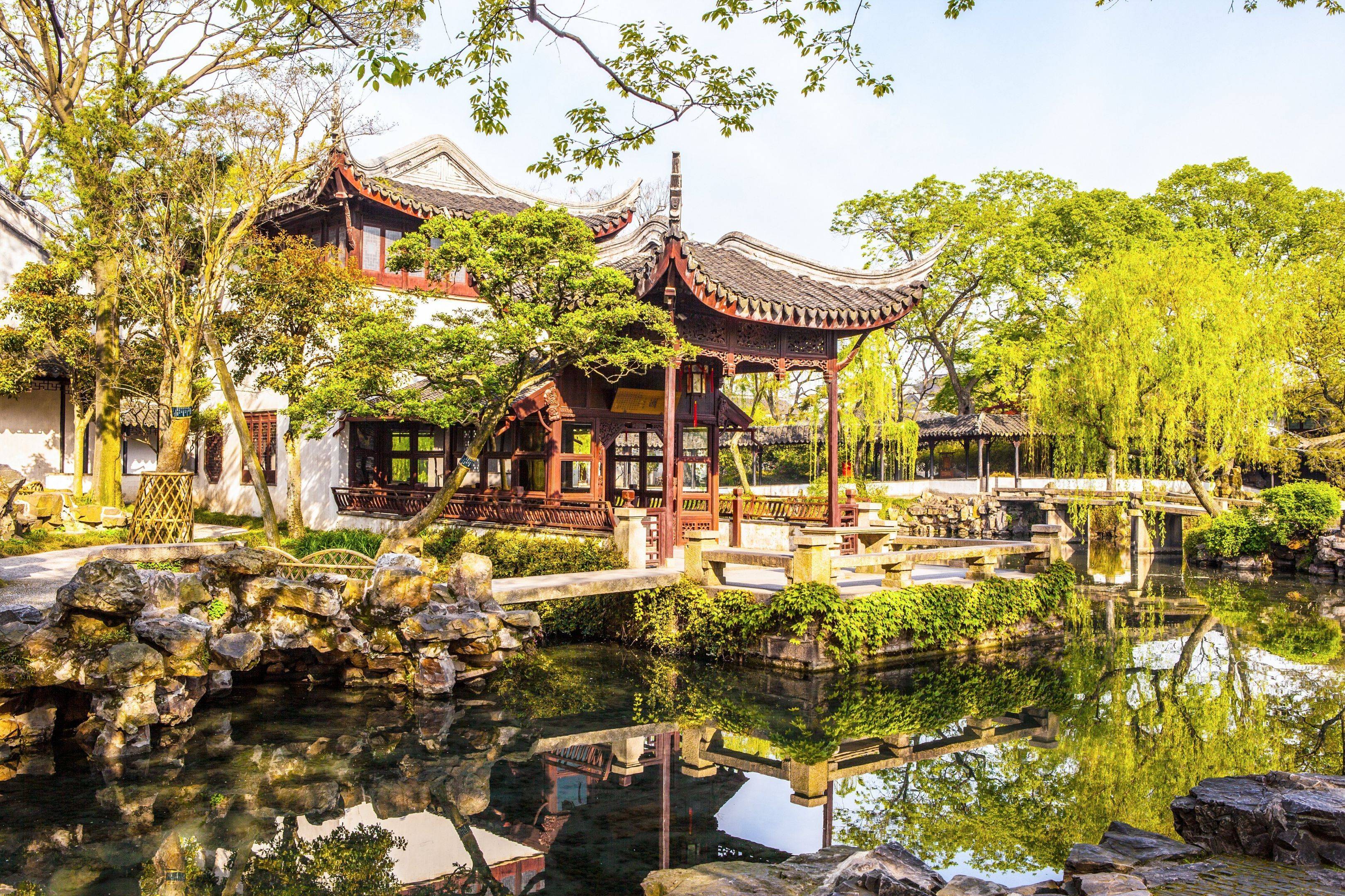 Garten und Wasserdorf in Suzhou