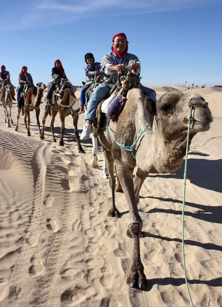 Balade à dos de chameau dans le désert 