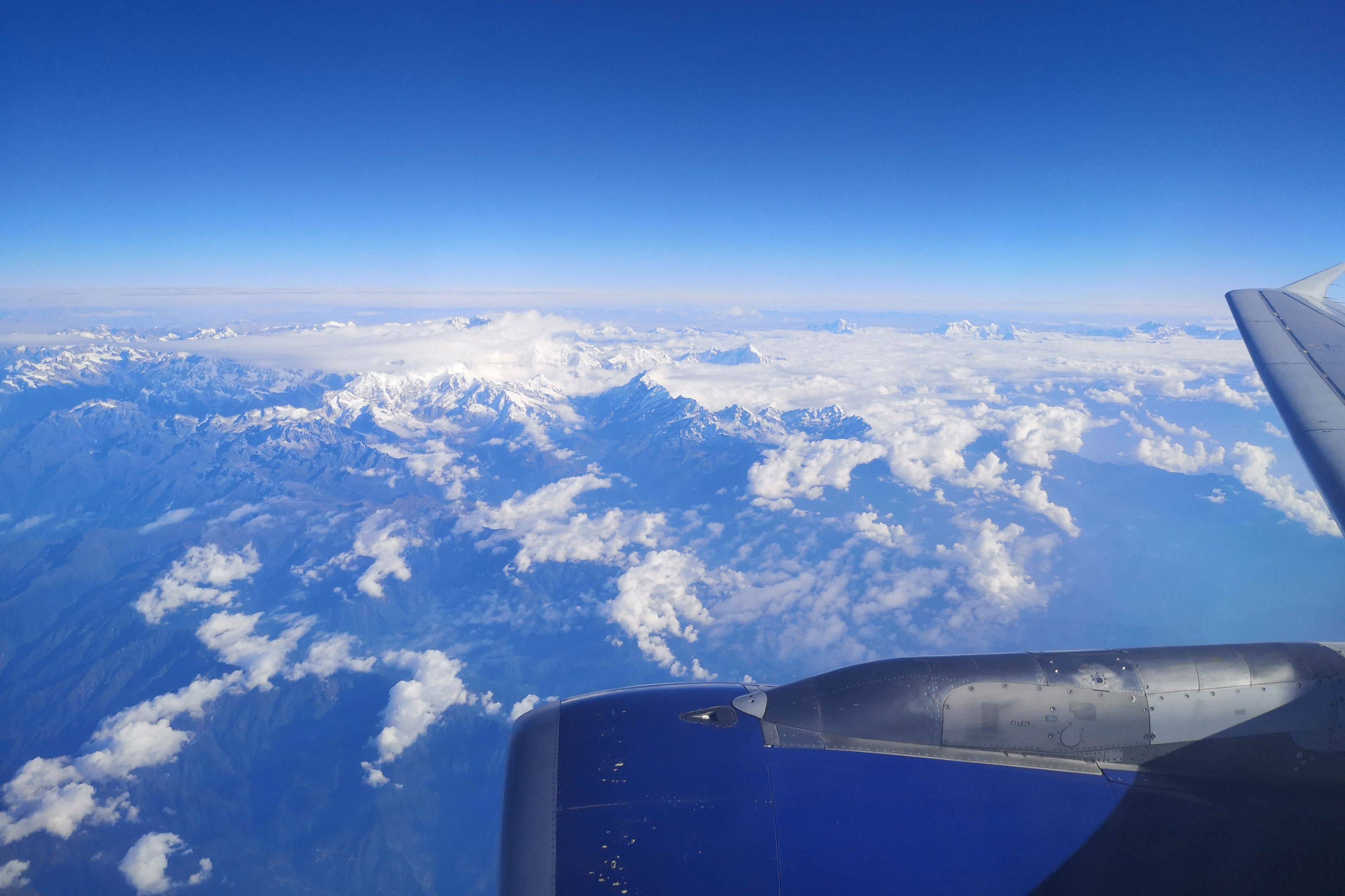Panoramische vlucht langs Mount Everest naar Paro