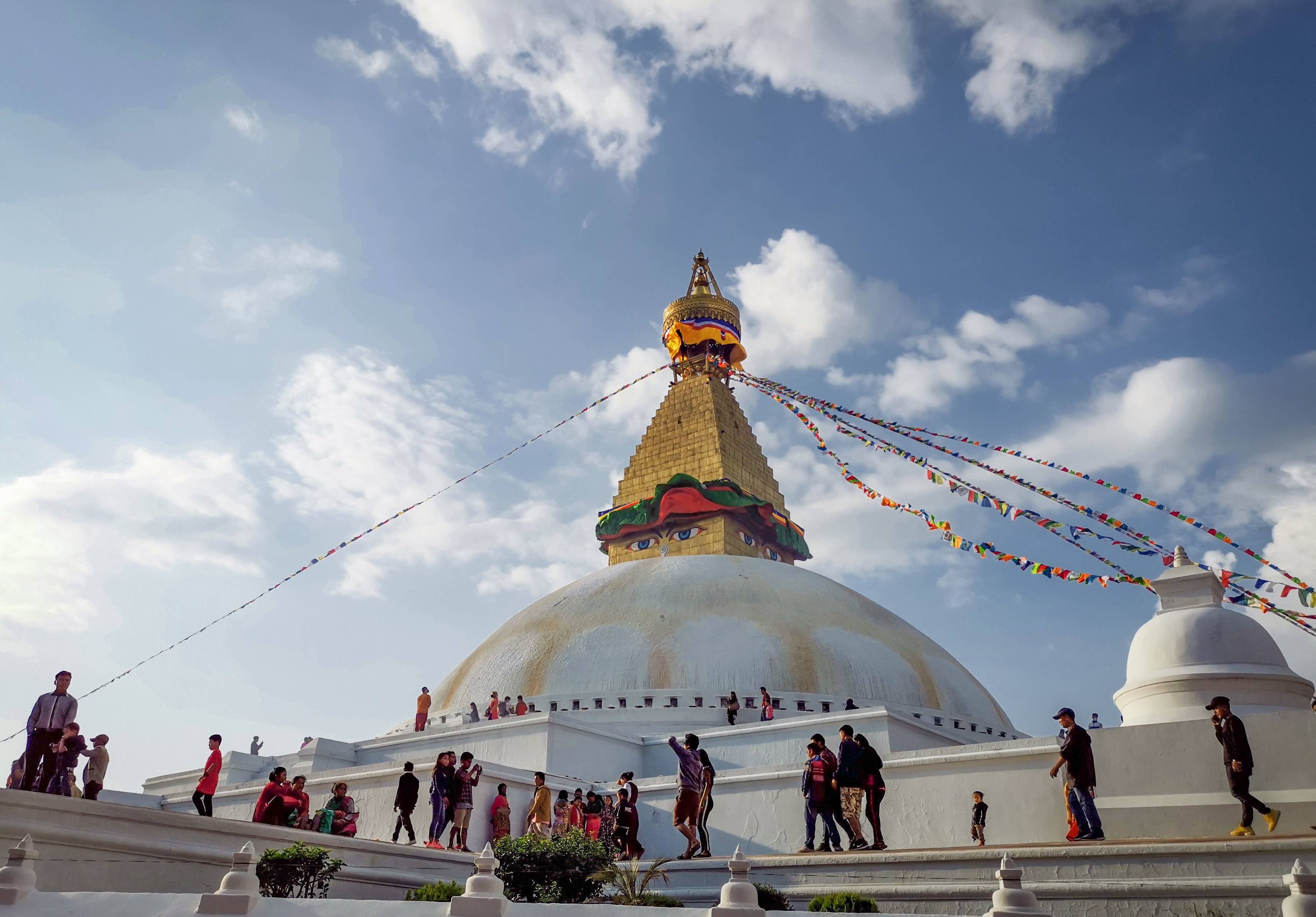 Balade et découverte du grand stupa de Bodhnath