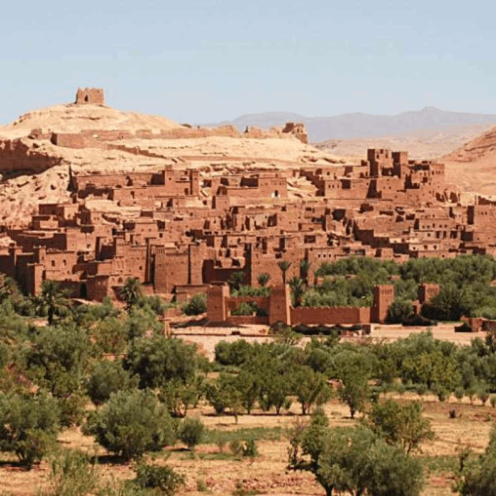 Marrakech  - Ait ben Haddou - Ouarzazate- Marrakech 4 h 30 min (192,3 km) en cada sentido