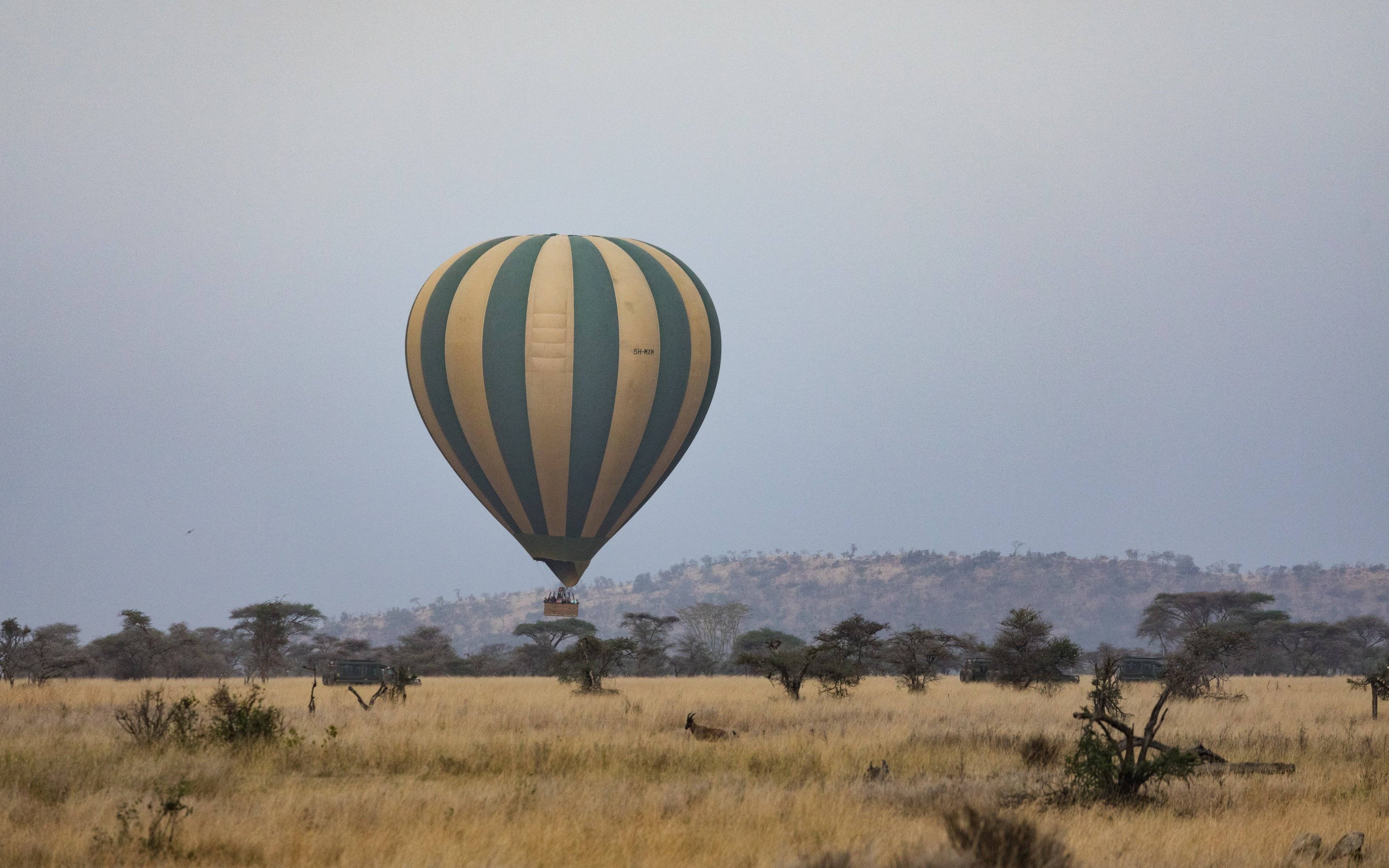 La vastità del Serengeti dall'alto di una mongolfiera all'alba!