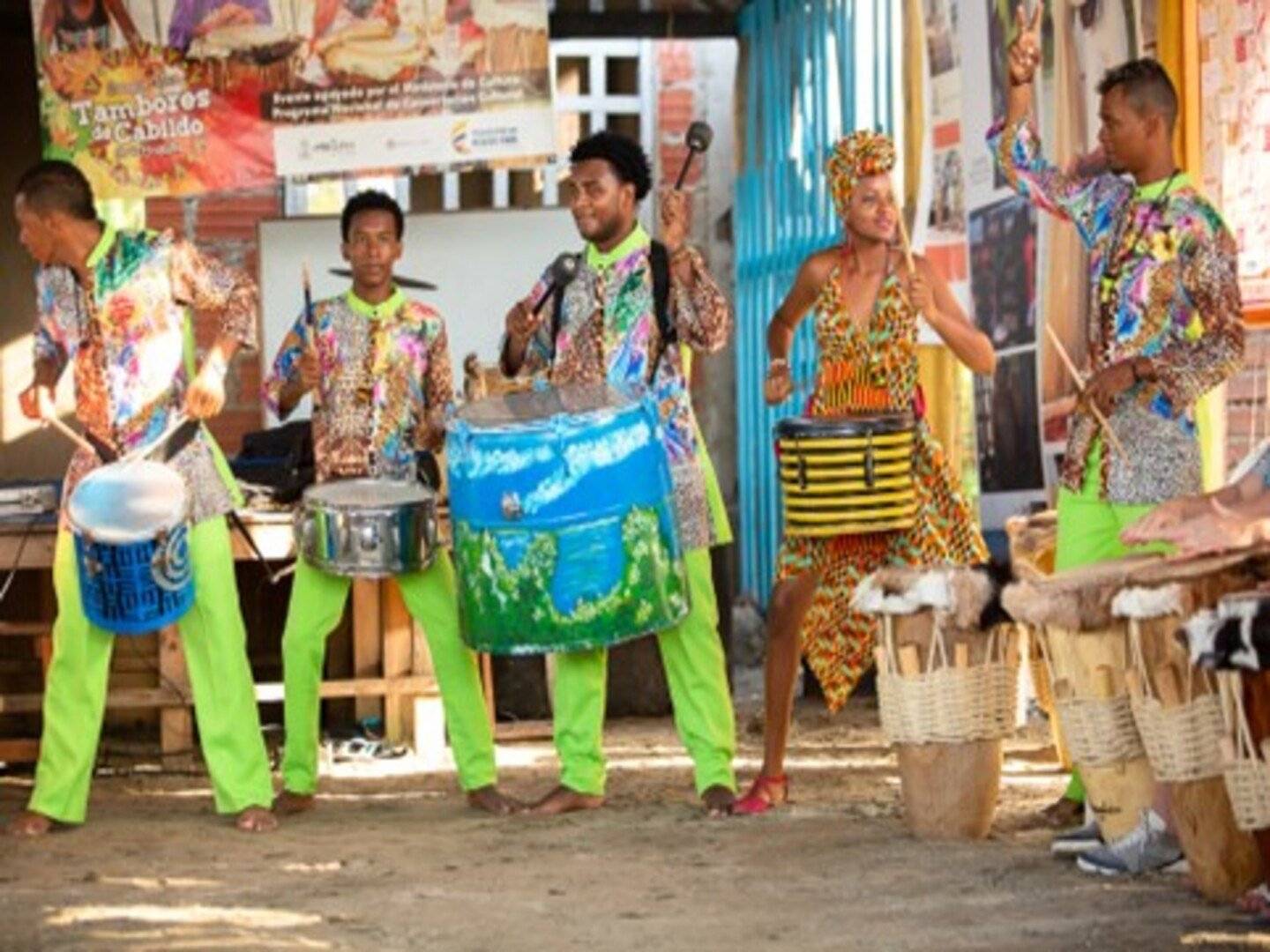 Initiation musicale au village afrocolombien de la Boquilla