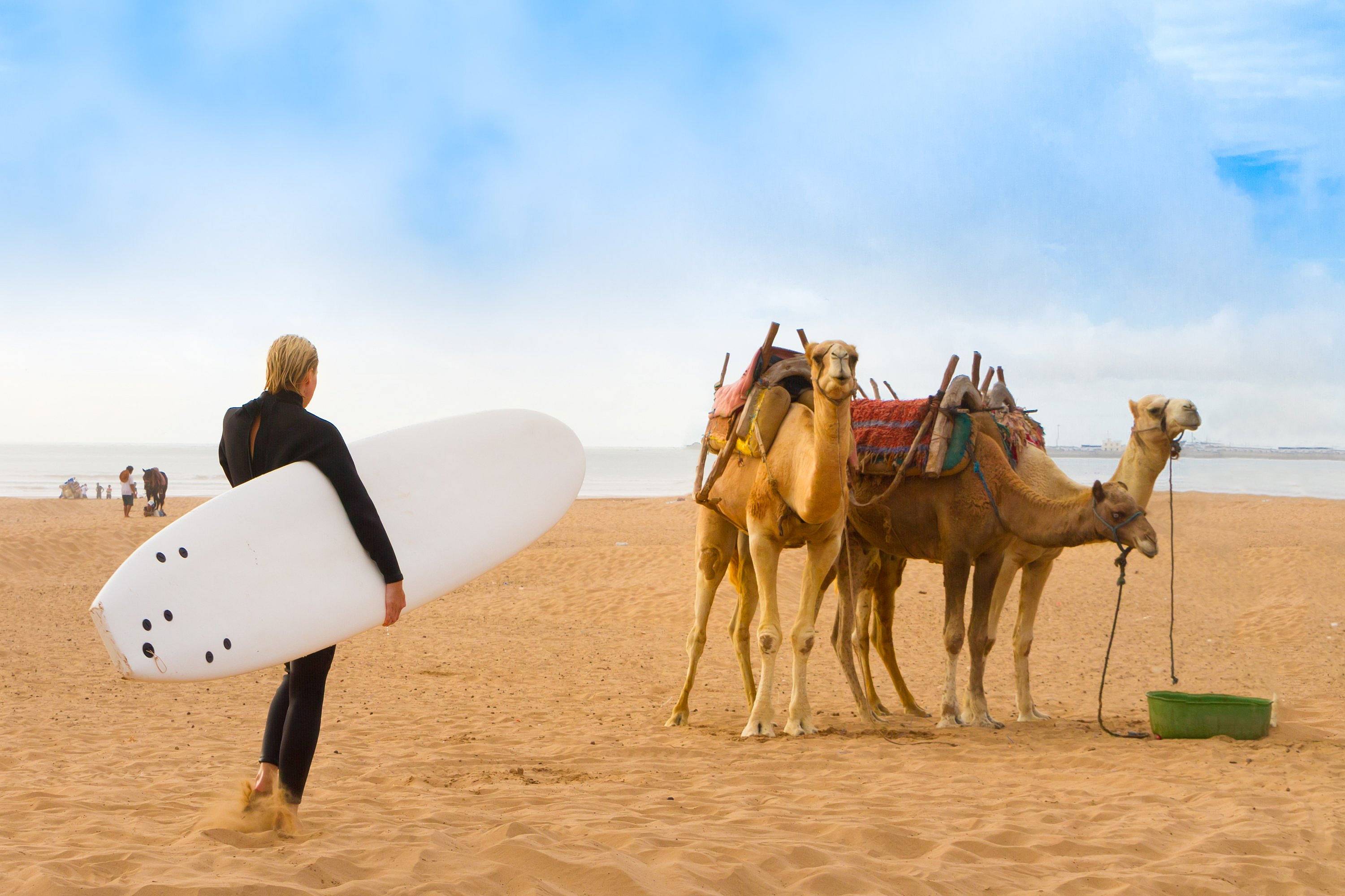 Surf tra le onde dell'atlantico Marocchino