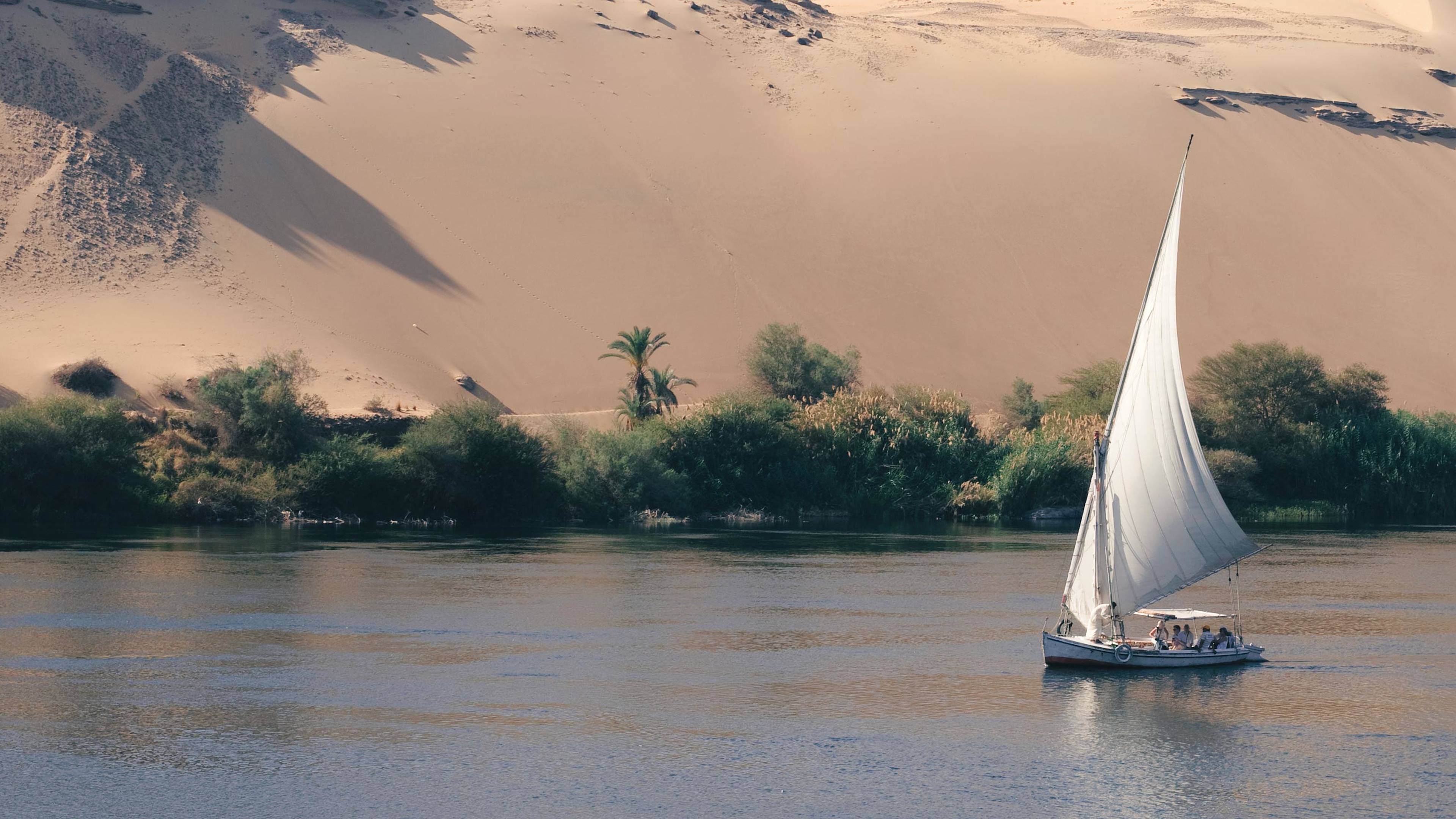 Feluke am Nil, Ägypten.