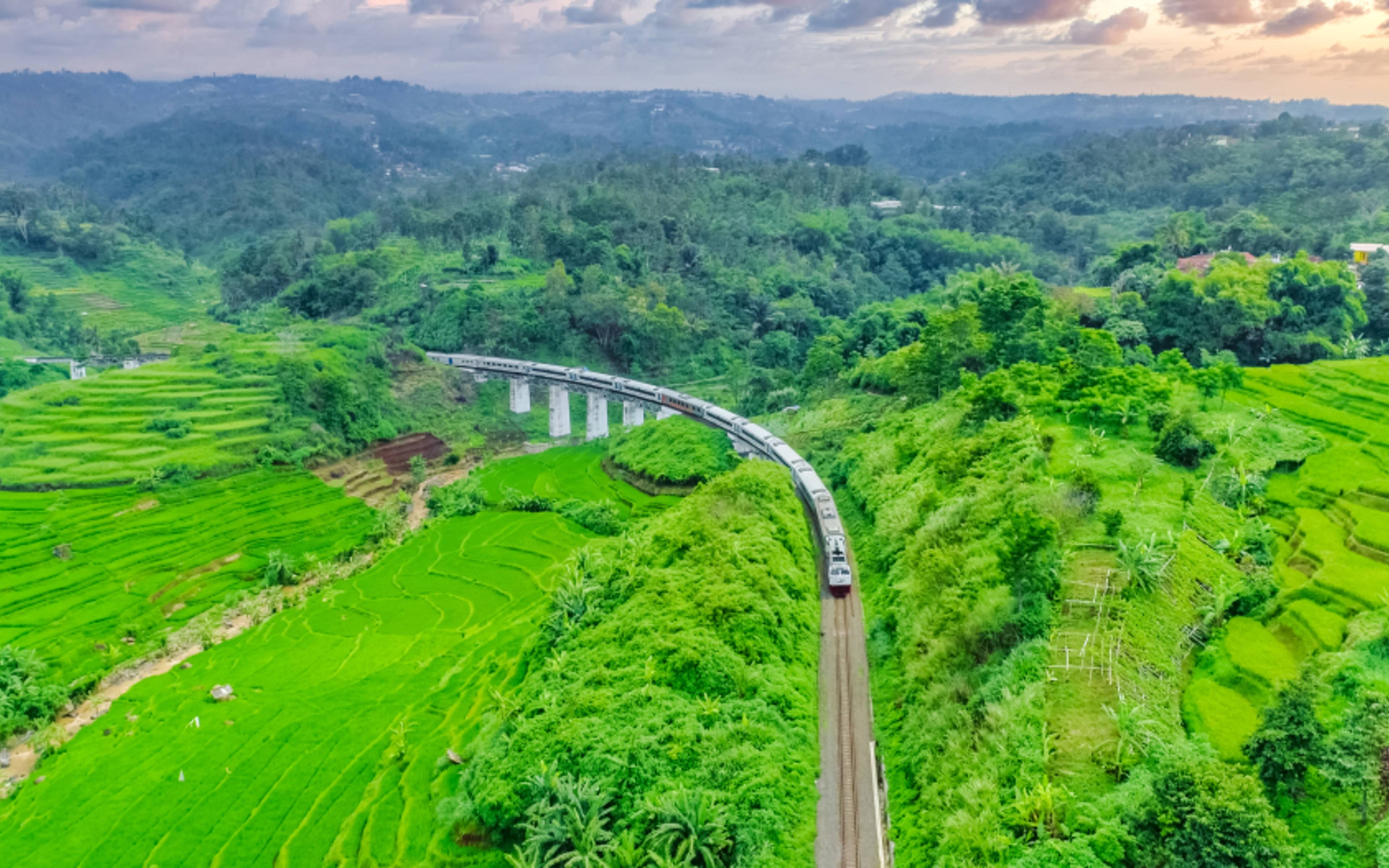 De trein door de Javaanse landschappen