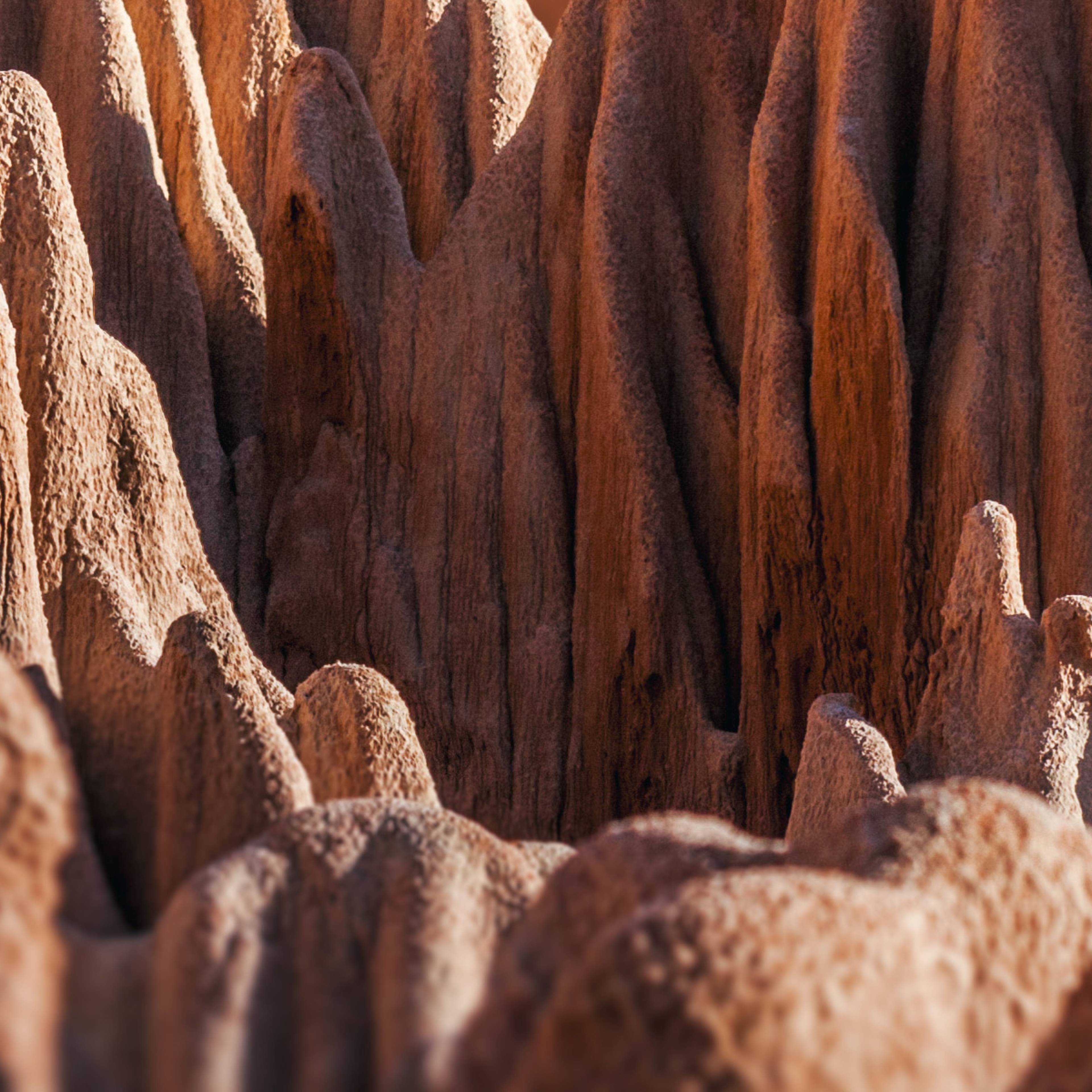 The Red tsingy of Antsiranana, Madagascar. Natural karsts ma