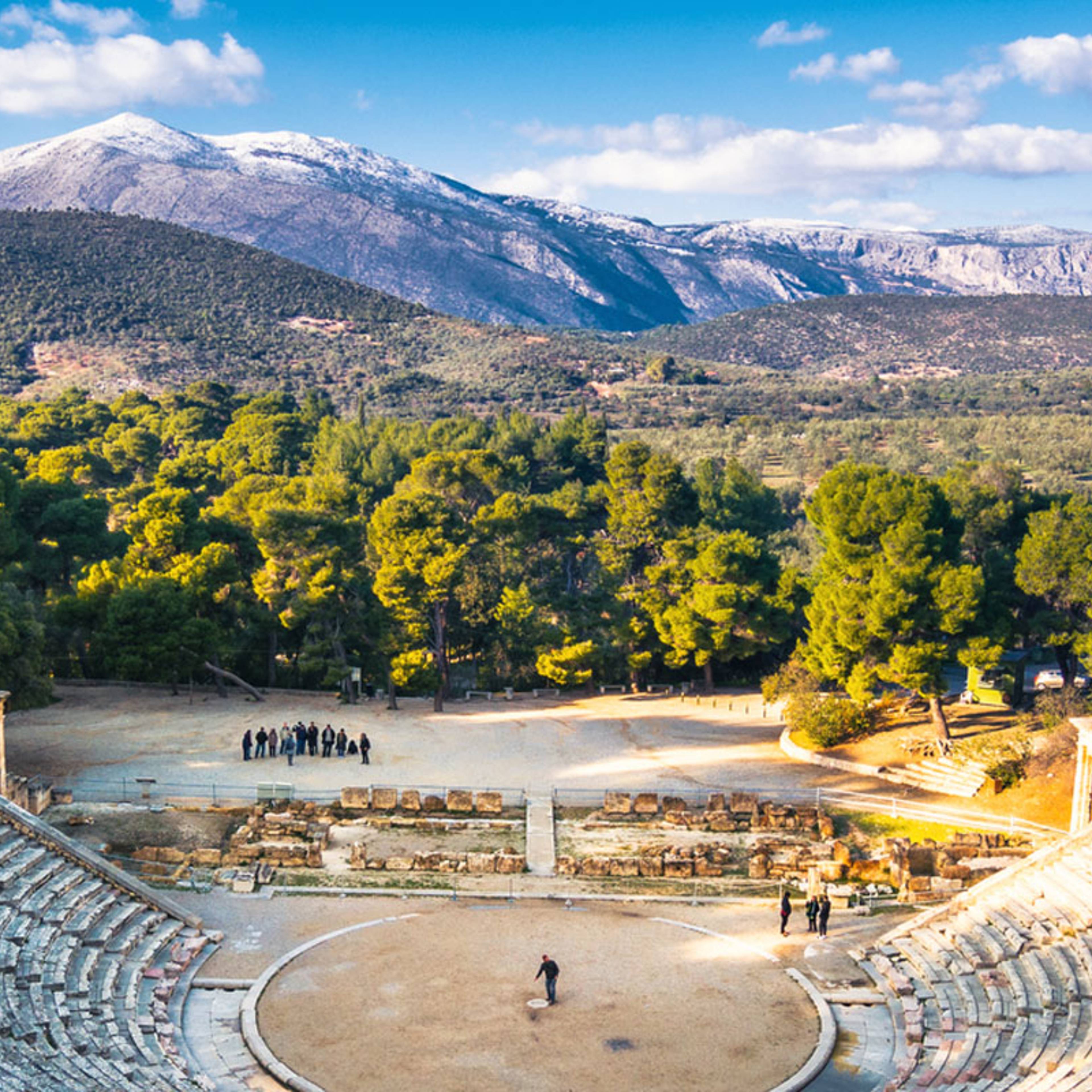 Het oude theater van Epidaurus (of "Epidaurus")