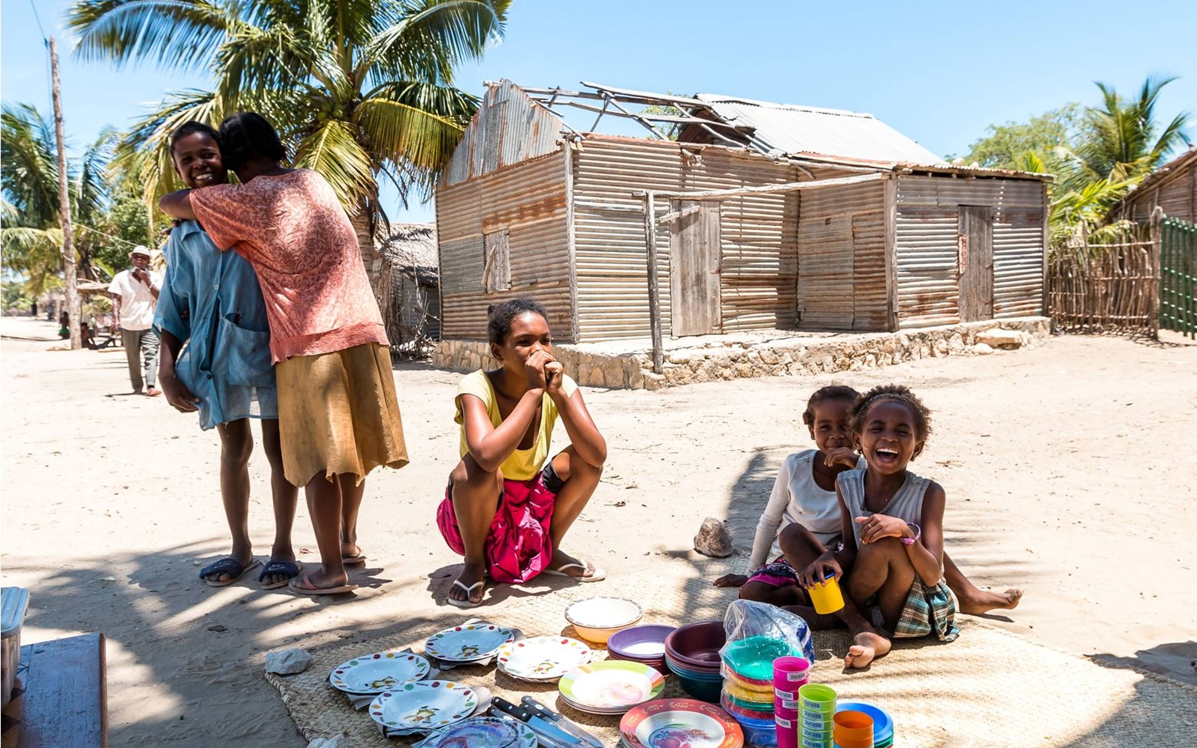 Ein Dorf am Mosambikkanal