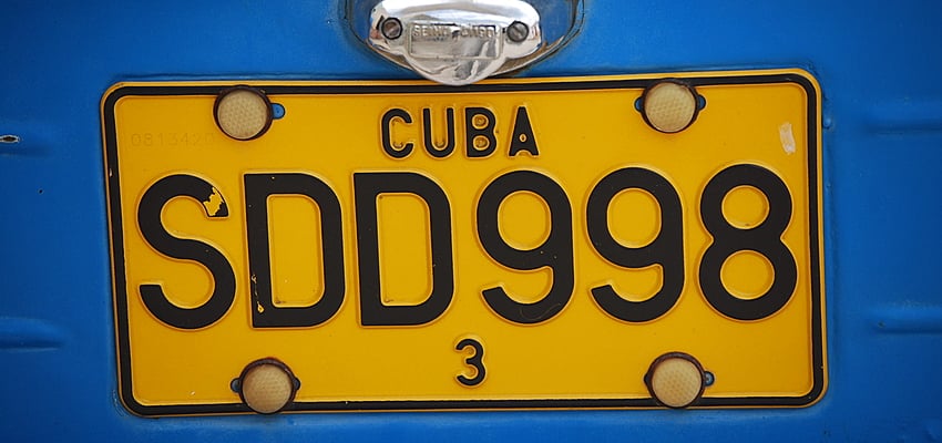 Plaque d'immatriculation cubaine