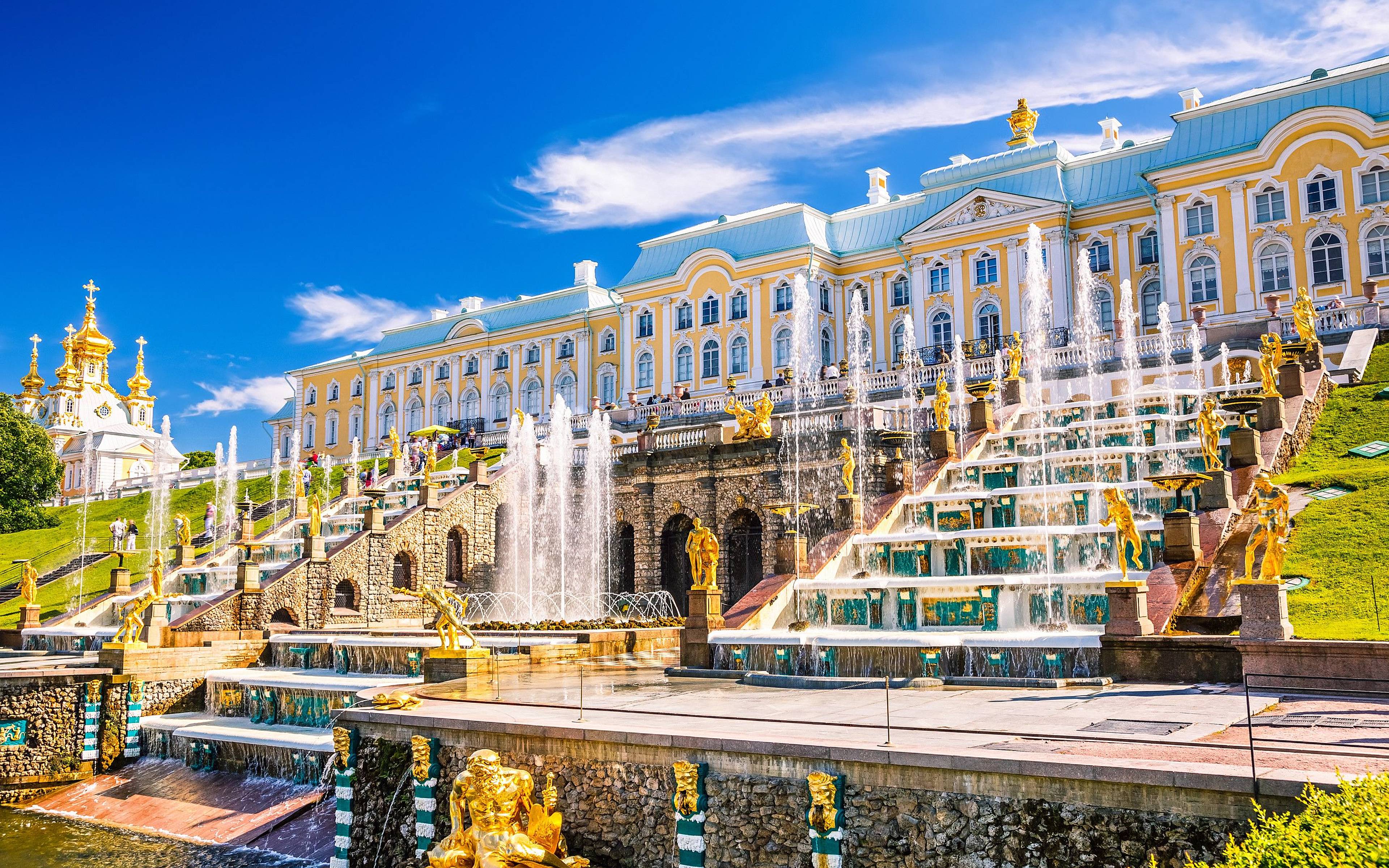 Visita della reggia imperiale marittima russa Peterhof : la Versailles russa