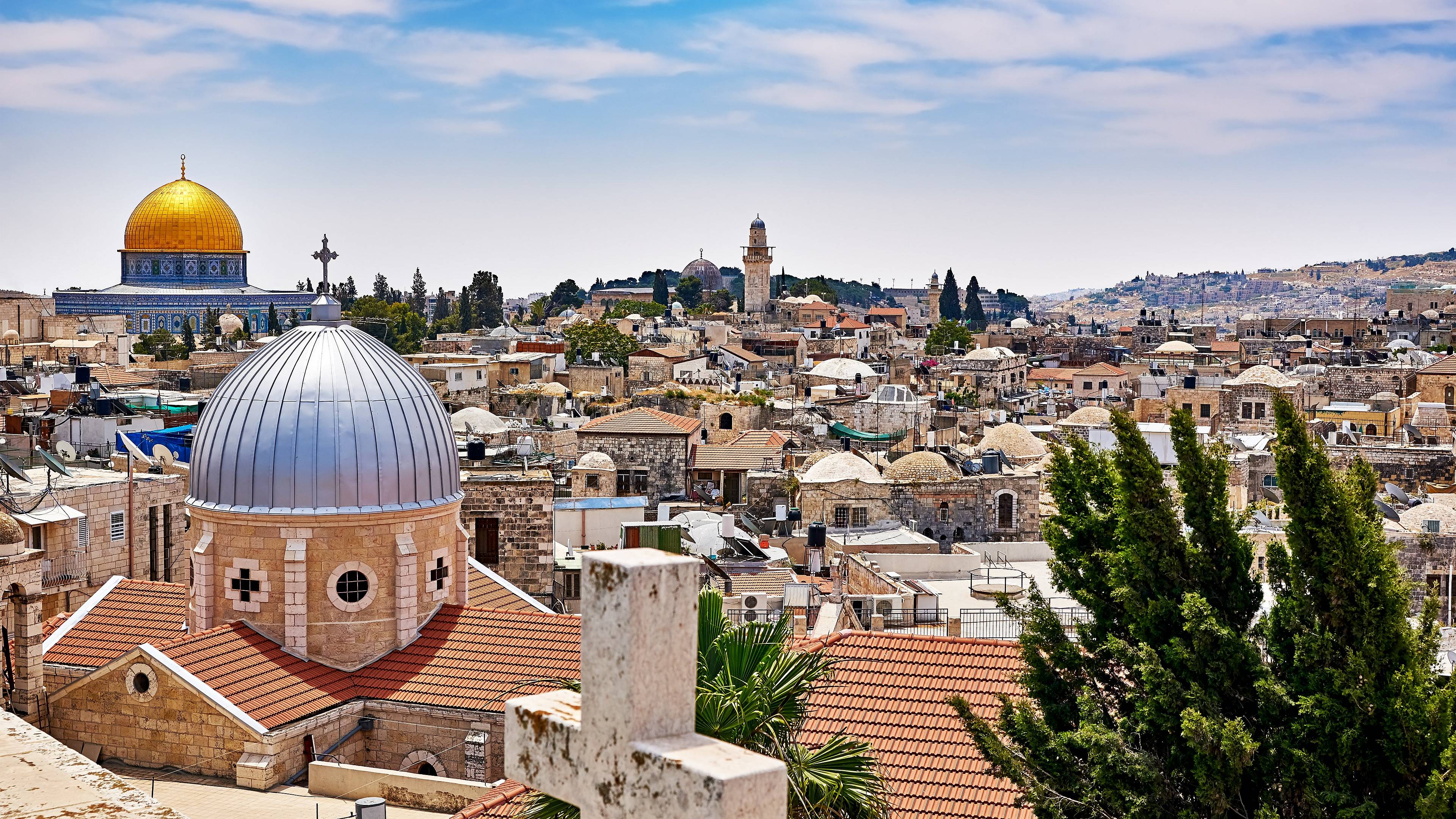 Une vue panoramique de trois lieux sacrés d'Israel