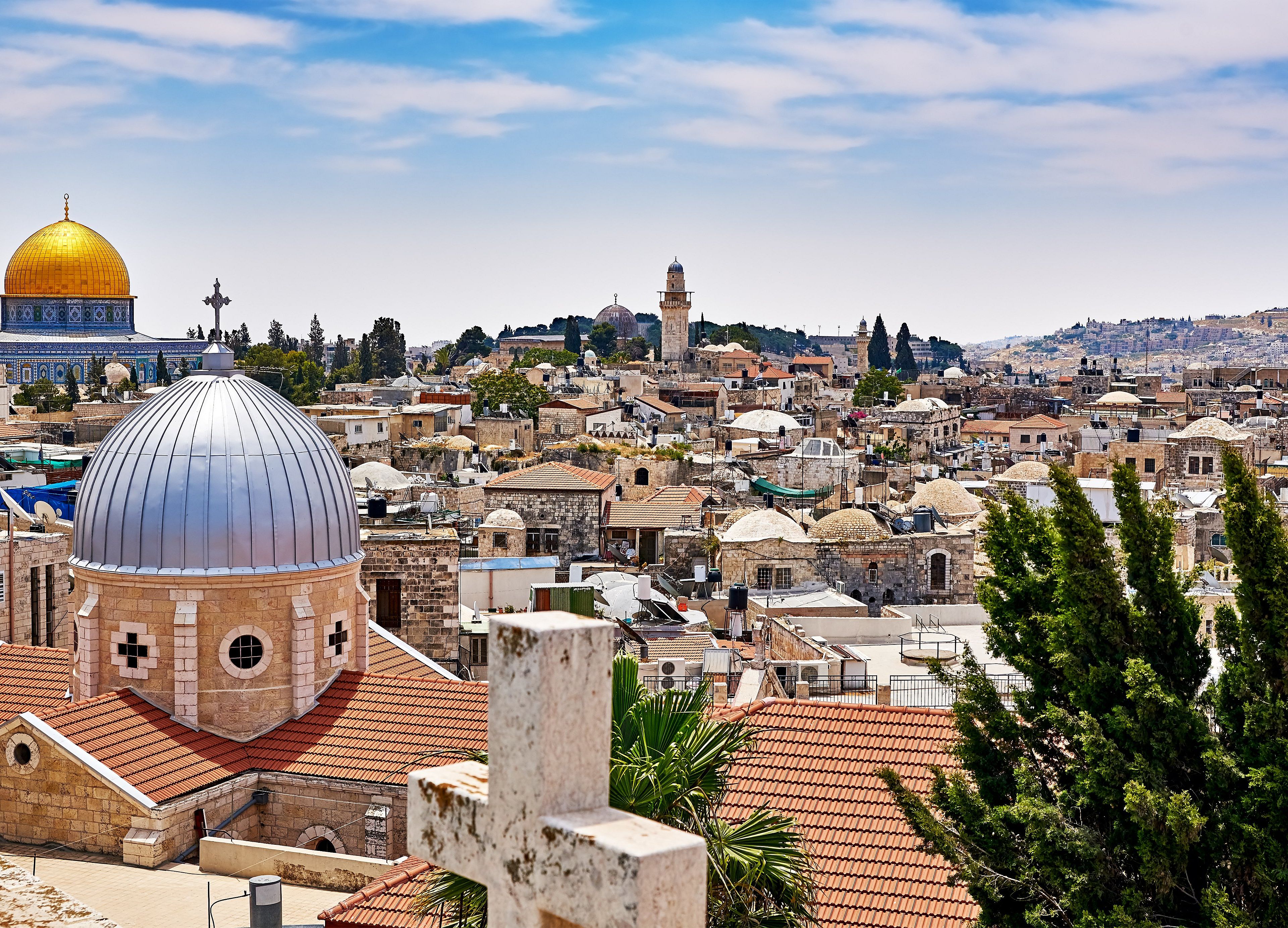 Une vue panoramique de trois lieux sacrés d'Israel